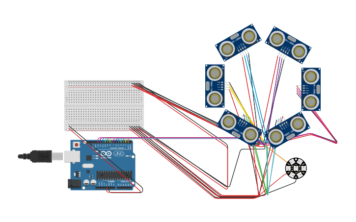 Circuit design SIMON (GENIUS) COM SENSORES DE DISTANCIA!!!! 🔥🔥🔥🔥 ...
