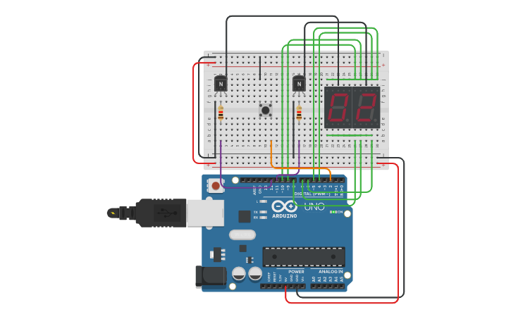 Circuit design Ejercicio 3 SMP Practica 2 | Tinkercad