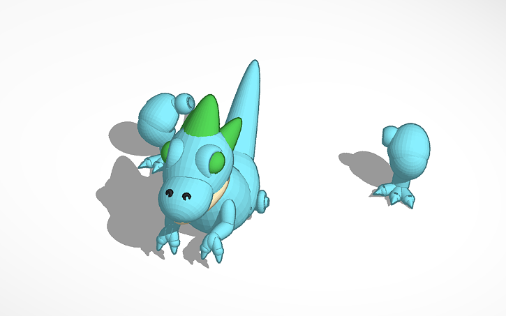 3D design Poseable dino ( 3D print blue ) - Tinkercad