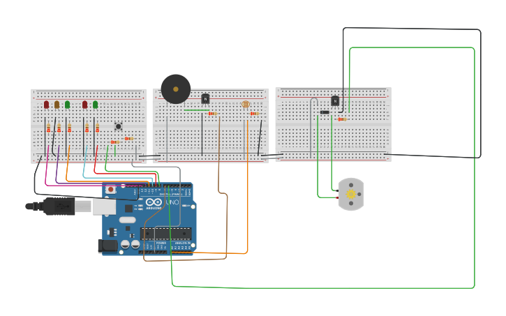 Circuit design Traffic lights - Tinkercad
