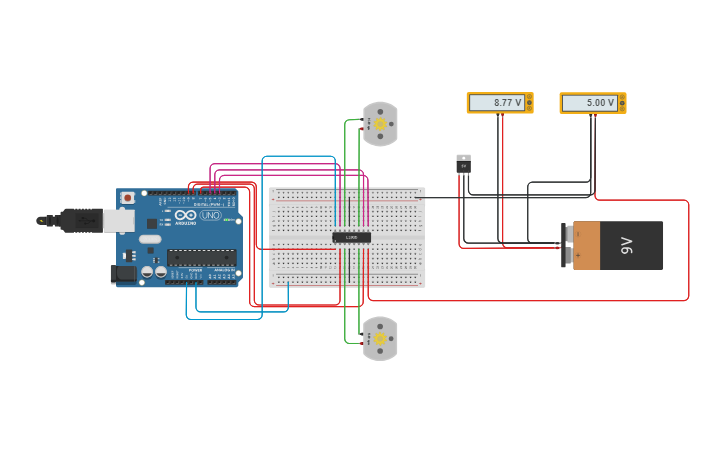 Circuit design DC-Motor-Arduino - Tinkercad
