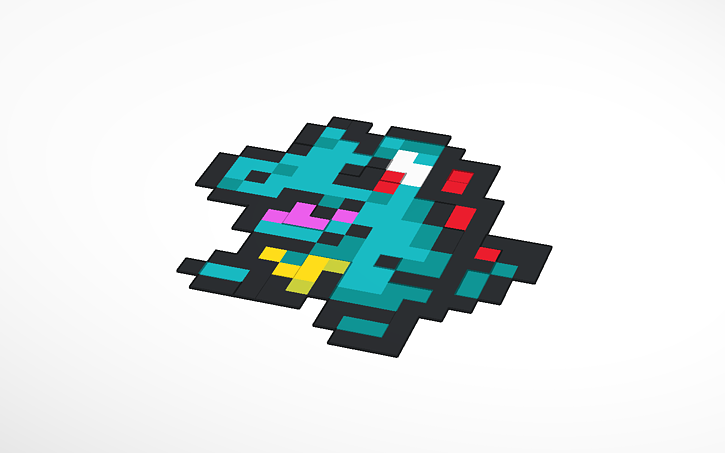 Pixelated Totodile Tinkercad Pixelated Totodile Tinkercad