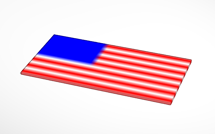 3D design Gradient US Flag No Stars - Tinkercad