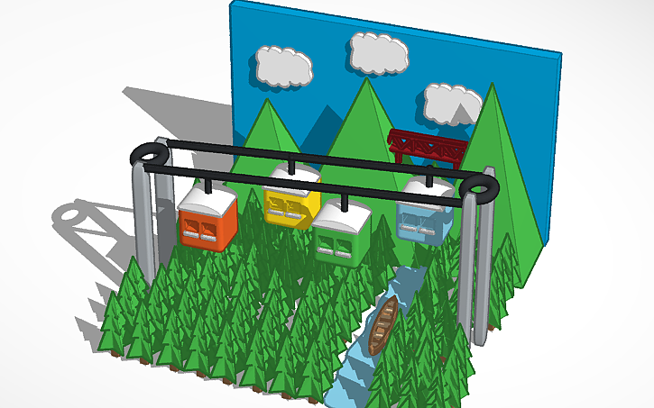 3D design Teleférico - Kenneth Castillo - Tinkercad