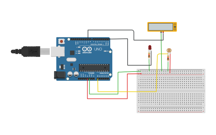 Circuit design Light Intensity Measurement using LDR sensor and Arduino ...