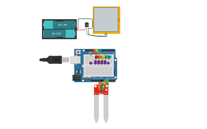 Circuit design Sensor de humedad - Tinkercad