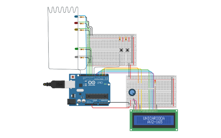 Circuit design Cisterna - Microcontroladores - Tinkercad