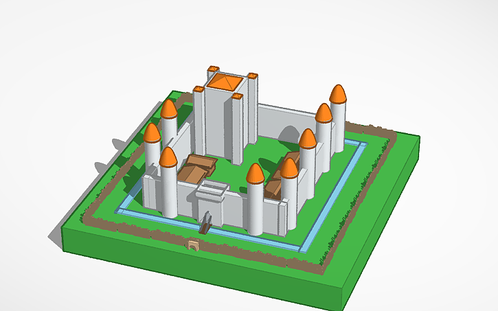 3D design Medieval Stone Keep Castle - Tinkercad