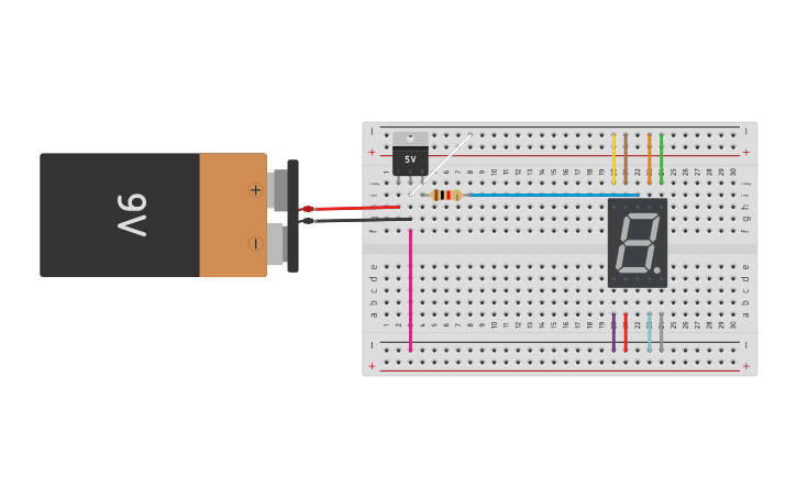 Circuit design 7 Segment Clock Circuit - Tinkercad