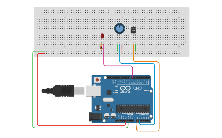 Circuit design DHT11 Temperature and Humidity sensor - Tinkercad