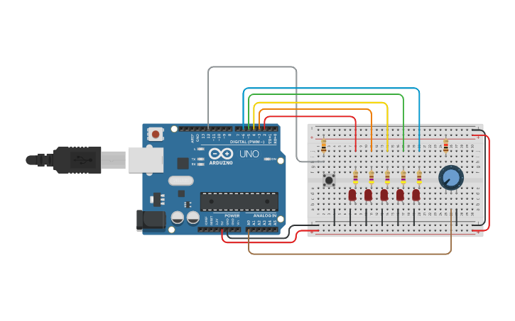 Circuit design Arduino Input and Output Circuit - Tinkercad
