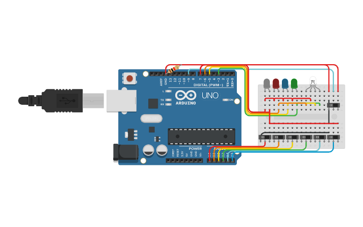 Circuit design 3-bit binary calculator - Tinkercad