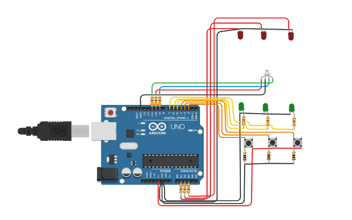 Circuit design Rock Paper Scissors Game - Tinkercad