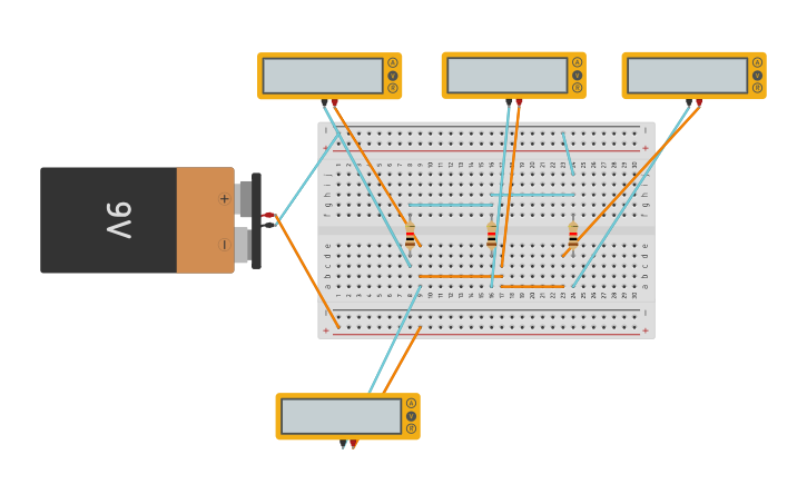 Circuit design Resistencias en paralelo - Tinkercad