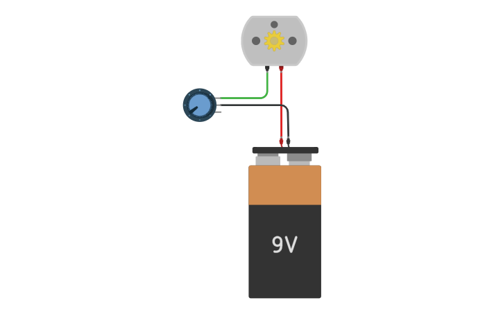 Circuit design DC motor USing Potentiometer - Tinkercad