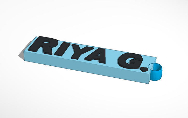 3D design Riya keychain | Tinkercad
