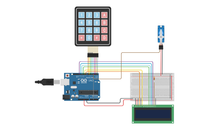 Circuit design Problem 7 Keypad lock - Tinkercad