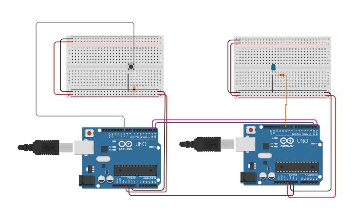Circuit design Master - Slave - Tinkercad
