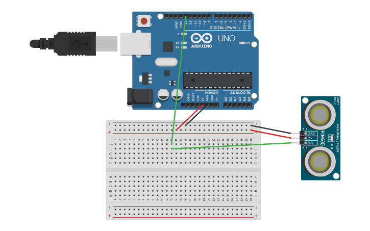 Circuit design distancia | Tinkercad