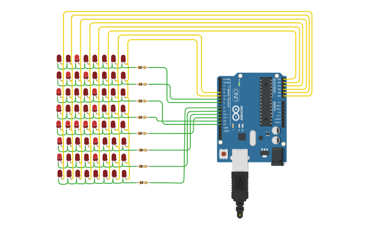 Circuit design Matrix Display - Tinkercad