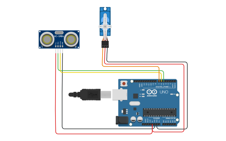 Circuit design Basurero Automatico - Tinkercad