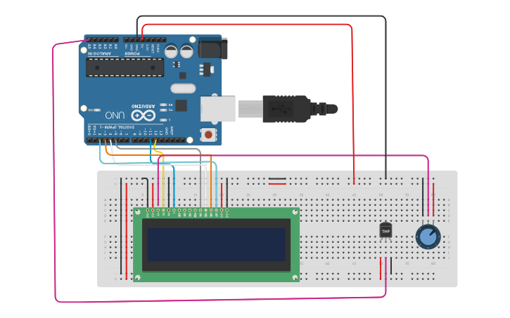 Circuit design Termômetro digital (display LCD com sensor DHT11 ...