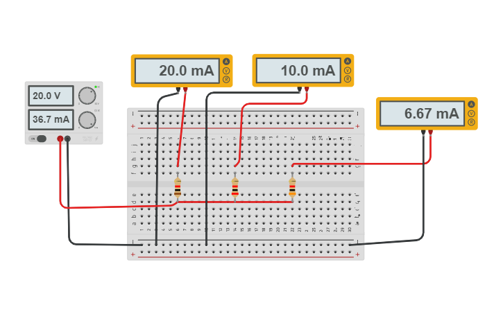 Circuit design Resistor Parallel | Tinkercad