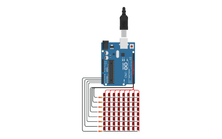 Circuit design 8x8 matrix A - Tinkercad