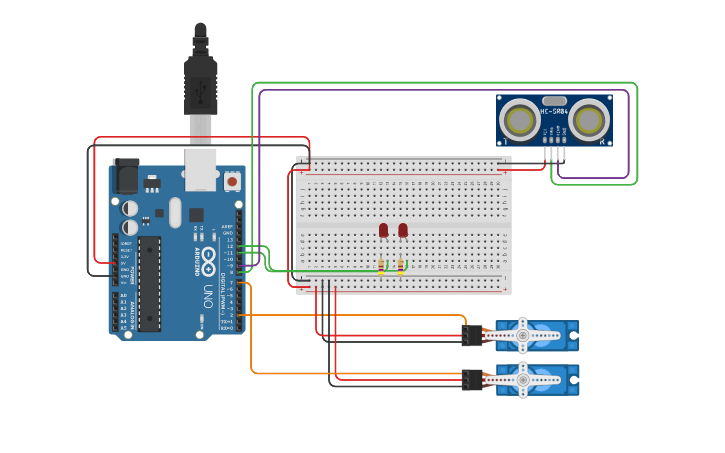 Circuit design Railway Crossing Maximus - Tinkercad