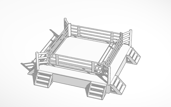 Boxing Cad File 3D design Boxing Ring - Tinkercad