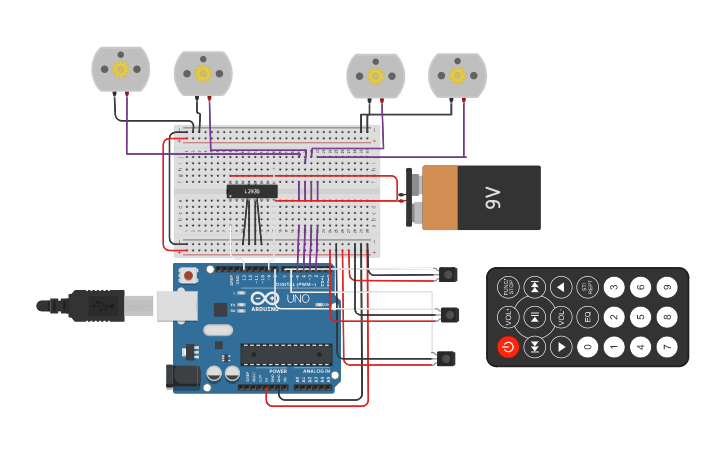 Circuit design Line Follower, Arduino - Tinkercad