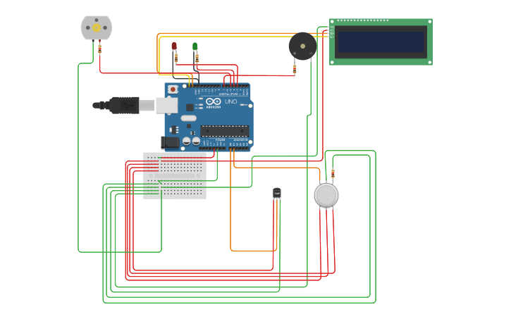 Circuit design Fire Smoke Alarm - Tinkercad