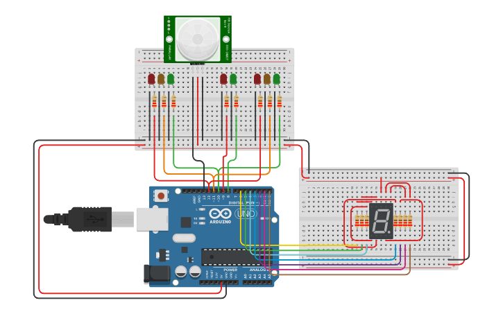 Circuit design Traffic Light S10205600E - Tinkercad