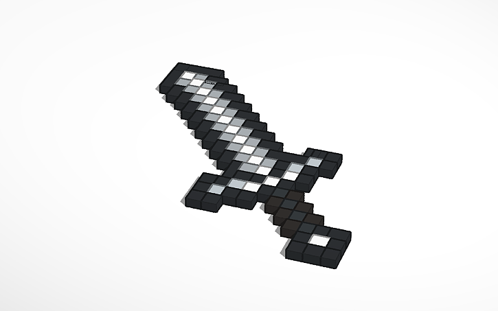 Minecraft Small Sword Design 3D design Minecraft Sword Template - Tinkercad