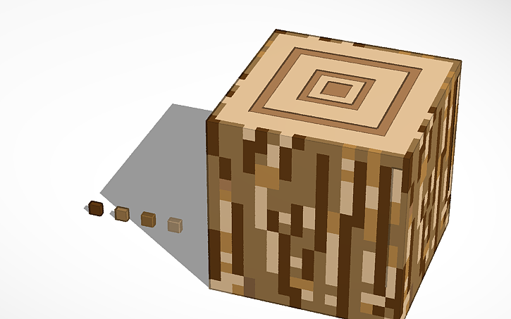 3D design Minecarft Oak Block | Tinkercad