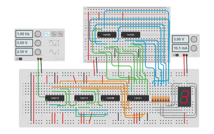 Circuit Design 7 Segment Display Tinkercad 0723