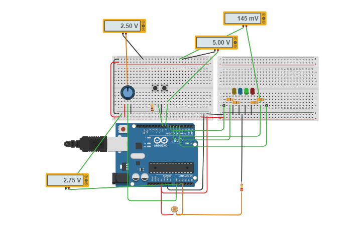 Circuit design Lab 2 Part 1 Circuit for practice - Tinkercad