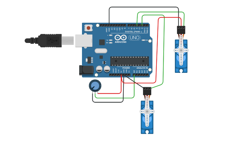 Circuit design Servo Motor - Tinkercad