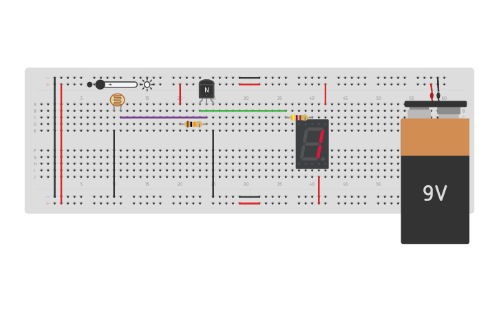 Circuit design Seven segment display with SSD - Tinkercad