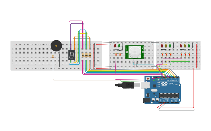 Circuit design Traffic Light Project - Tinkercad