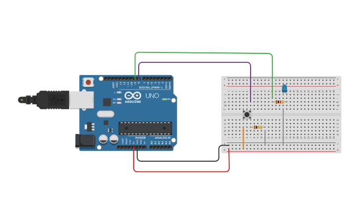 Circuit design Morse Code LED | Tinkercad