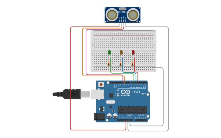 Circuit design Water Level Sensor with Arduino - Tinkercad