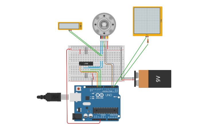 Circuit design DC Motor Encoder | Tinkercad
