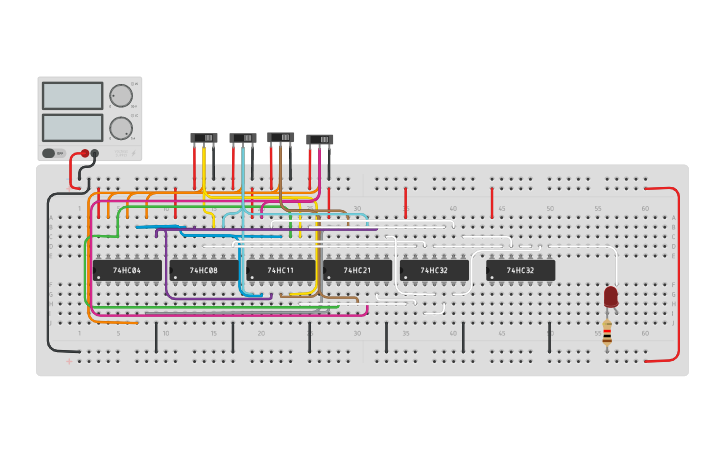 Circuit design K-map(3) - Tinkercad