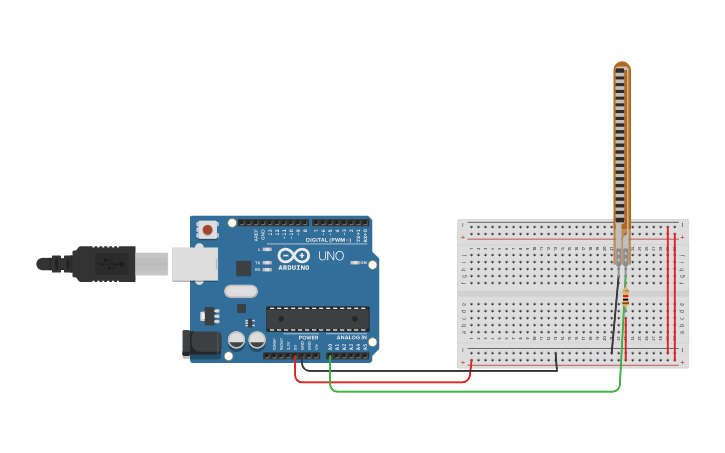 Circuit design SENSOR FLEX - Tinkercad