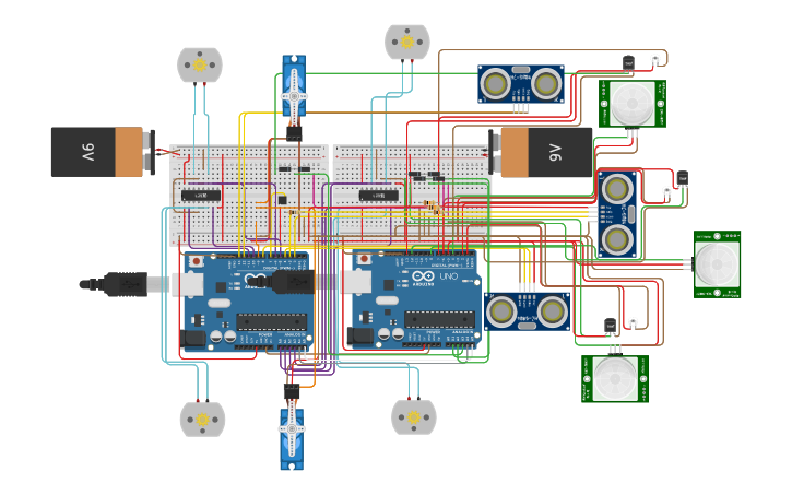 Circuit design Mouse Bot - Tinkercad