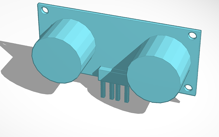 Distance Sensor Cad Model 3D design Copy of Ultrasonic Distance Sensor Module | Tinkercad