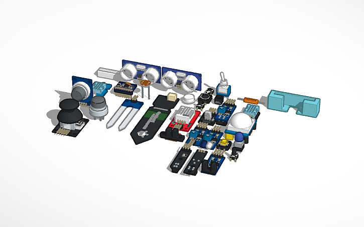 3D design Electronics (sensors showcase) - Tinkercad
