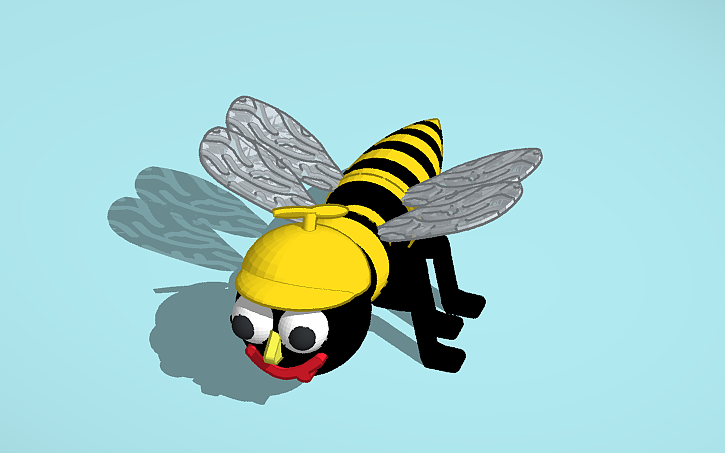 Bee Step File 3D design bee with tutorial - Tinkercad