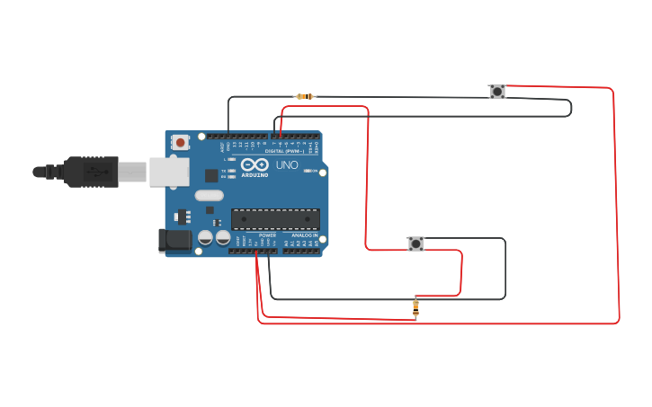 Circuit design Botones - Tinkercad